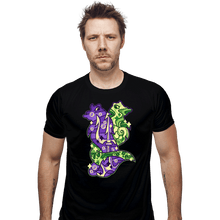 Load image into Gallery viewer, Shirts Fitted Shirts, Mens / Small / Black Magical Silhouettes - Flotsam and Jetsam