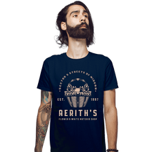 Load image into Gallery viewer, Shirts Fitted Shirts, Mens / Small / Navy Flower & White Materia Shop