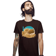 Load image into Gallery viewer, Daily_Deal_Shirts Fitted Shirts, Mens / Small / Dark Chocolate The Great Wave off Arrakis