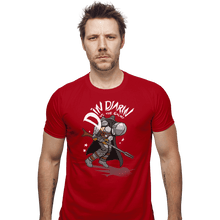 Load image into Gallery viewer, Shirts Fitted Shirts, Mens / Small / Red Mando Vs The Galaxy