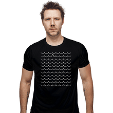 Load image into Gallery viewer, Shirts Fitted Shirts, Mens / Small / Black Shark Wave
