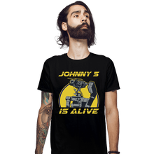 Load image into Gallery viewer, Shirts Fitted Shirts, Mens / Small / Black Johnny 5 Is Alive