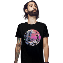 Load image into Gallery viewer, Shirts Fitted Shirts, Mens / Small / Black Retro Wave EVA