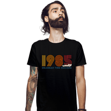 Load image into Gallery viewer, Shirts Fitted Shirts, Mens / Small / Black 1985 DeLorean Time Machine