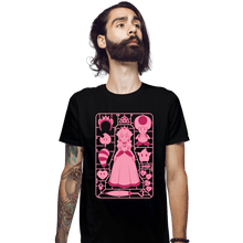 Load image into Gallery viewer, Daily_Deal_Shirts Fitted Shirts, Mens / Small / Black Princess Peach Model Sprue