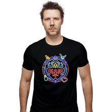 Load image into Gallery viewer, Daily_Deal_Shirts Fitted Shirts, Mens / Small / Black Neon Shield