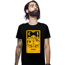 Load image into Gallery viewer, Shirts Fitted Shirts, Mens / Small / Black Robo Tarot Card