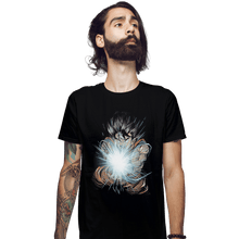 Load image into Gallery viewer, Shirts Fitted Shirts, Mens / Small / Black Great Wave of Power