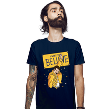 Load image into Gallery viewer, Daily_Deal_Shirts Fitted Shirts, Mens / Small / Navy I Want To Believe