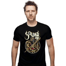 Load image into Gallery viewer, Shirts Fitted Shirts, Mens / Small / Black Alien In Gold