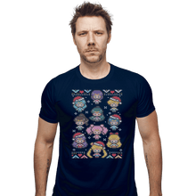 Load image into Gallery viewer, Shirts Fitted Shirts, Mens / Small / Navy A Senshi Family Christmas
