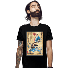 Load image into Gallery viewer, Daily_Deal_Shirts Fitted Shirts, Mens / Small / Black Water Tribe Master Woodblock