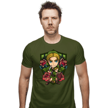 Load image into Gallery viewer, Secret_Shirts Fitted Shirts, Mens / Small / Military Green Link Crest