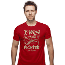 Load image into Gallery viewer, Daily_Deal_Shirts Fitted Shirts, Mens / Small / Red X-Wing Garage