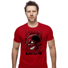 Load image into Gallery viewer, Daily_Deal_Shirts Fitted Shirts, Mens / Small / Red Dead By Dawn Skull