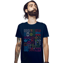 Load image into Gallery viewer, Daily_Deal_Shirts Fitted Shirts, Mens / Small / Navy Nostalgic Doodles