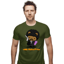 Load image into Gallery viewer, Daily_Deal_Shirts Fitted Shirts, Mens / Small / Military Green Kitty Fiction