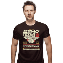 Load image into Gallery viewer, Shirts Fitted Shirts, Mens / Small / Dark Chocolate Gizmo's Pizza