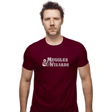 Load image into Gallery viewer, Secret_Shirts Fitted Shirts, Mens / Small / Maroon Muggles And Wizards