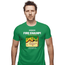 Load image into Gallery viewer, Last_Chance_Shirts Fitted Shirts, Mens / Small / Irish Green Retro Fire Swamp
