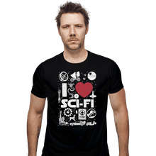 Load image into Gallery viewer, Shirts Fitted Shirts, Mens / Small / Black I Love Sci-Fi