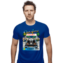 Load image into Gallery viewer, Daily_Deal_Shirts Fitted Shirts, Mens / Small / Royal Blue Out Run And Time