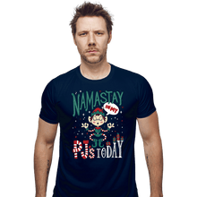 Load image into Gallery viewer, Daily_Deal_Shirts Fitted Shirts, Mens / Small / Navy Namastay PJs