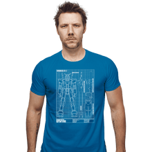 Load image into Gallery viewer, Shirts Fitted Shirts, Mens / Small / Sapphire RX-78-2 Blueprint
