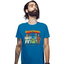 Load image into Gallery viewer, Shirts Fitted Shirts, Mens / Small / Sapphire Buster Friends