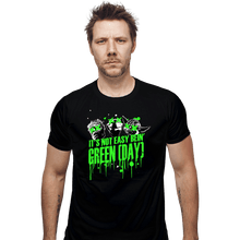 Load image into Gallery viewer, Shirts Fitted Shirts, Mens / Small / Black It's Not Easy Bein' Green