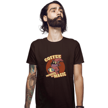 Load image into Gallery viewer, Shirts Fitted Shirts, Mens / Small / Dark Chocolate Coffee Improves My Magic