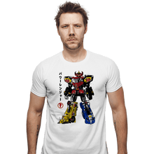 Load image into Gallery viewer, Daily_Deal_Shirts Fitted Shirts, Mens / Small / White Mighty Morphin Megazord Sumi-e