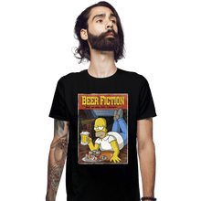 Load image into Gallery viewer, Daily_Deal_Shirts Fitted Shirts, Mens / Small / Black Beer Fiction