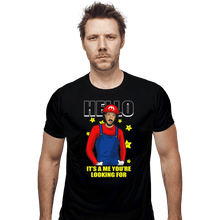 Load image into Gallery viewer, Shirts Fitted Shirts, Mens / Small / Black It's A Me You're Looking For
