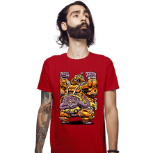 Load image into Gallery viewer, Daily_Deal_Shirts Fitted Shirts, Mens / Small / Red Mechanical Madman