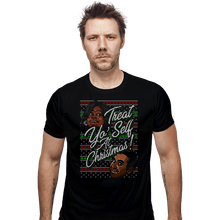 Load image into Gallery viewer, Shirts Fitted Shirts, Mens / Small / Black Treat Yoself