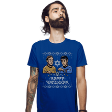 Load image into Gallery viewer, Daily_Deal_Shirts Fitted Shirts, Mens / Small / Royal Blue Celebrate Hanukkah