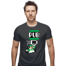 Load image into Gallery viewer, Shirts Fitted Shirts, Mens / Small / Charcoal To The Pub Luigi