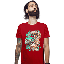 Load image into Gallery viewer, Daily_Deal_Shirts Fitted Shirts, Mens / Small / Red Water Blade