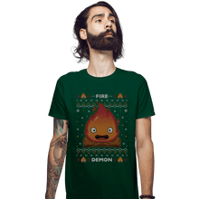 Load image into Gallery viewer, Secret_Shirts Fitted Shirts, Mens / Small / Irish Green Fire Demon Christmas