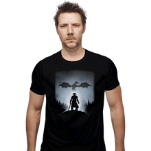 Load image into Gallery viewer, Shirts Fitted Shirts, Mens / Small / Black Skyrim Dragon Hunting