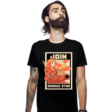 Load image into Gallery viewer, Shirts Fitted Shirts, Mens / Small / Black Orange Star Army