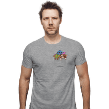 Load image into Gallery viewer, Shirts Fitted Shirts, Mens / Small / Sports Grey Kawaii Pocket