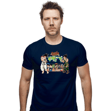 Load image into Gallery viewer, Daily_Deal_Shirts Fitted Shirts, Mens / Small / Navy Dragon Fighter