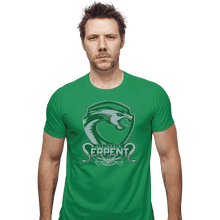Load image into Gallery viewer, Shirts Fitted Shirts, Mens / Small / Irish Green Slytherin Serpents