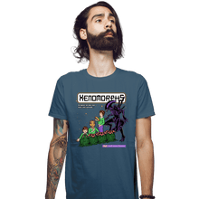 Load image into Gallery viewer, Shirts Fitted Shirts, Mens / Small / Indigo Blue Xenomorphs Book