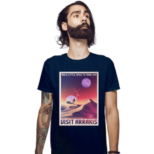 Load image into Gallery viewer, Shirts Fitted Shirts, Mens / Small / Navy Visit Arrakis