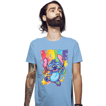 Load image into Gallery viewer, Shirts Fitted Shirts, Mens / Small / Powder Blue Alien Says Love