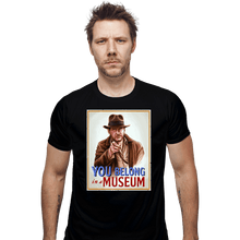 Load image into Gallery viewer, Daily_Deal_Shirts Fitted Shirts, Mens / Small / Black You Belong In A Museum
