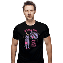 Load image into Gallery viewer, Daily_Deal_Shirts Fitted Shirts, Mens / Small / Black Nocturnal Girl